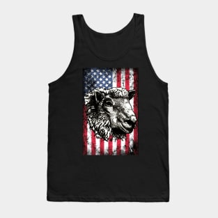 Patriotic Sheep American Flag Tank Top